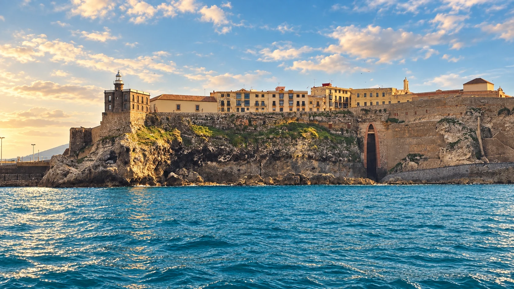 Vista artística de Melilla la Vieja desde el mar